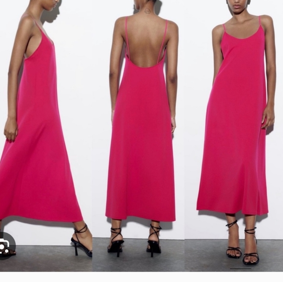 ZARA MIDI DRESS WITH STRAPS - Picture 7 of 7
